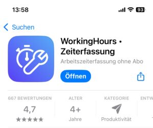 App zu Zeit-Erfassung