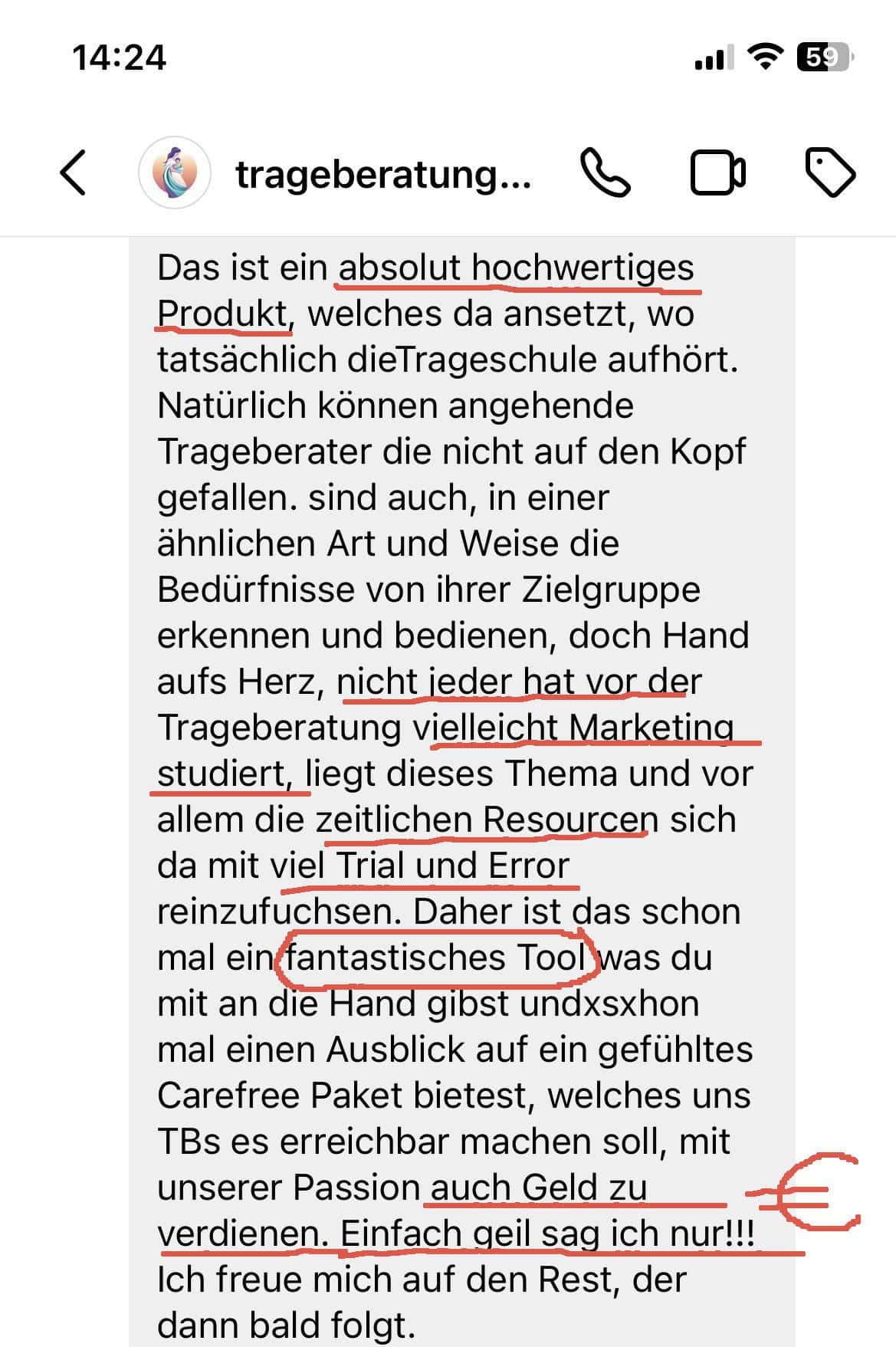 Hochwertiges Trageberatung-Produkt für Eltern, perfekt für Zielgruppen, einfaches Marketing-Tool, spart Ressourcen.